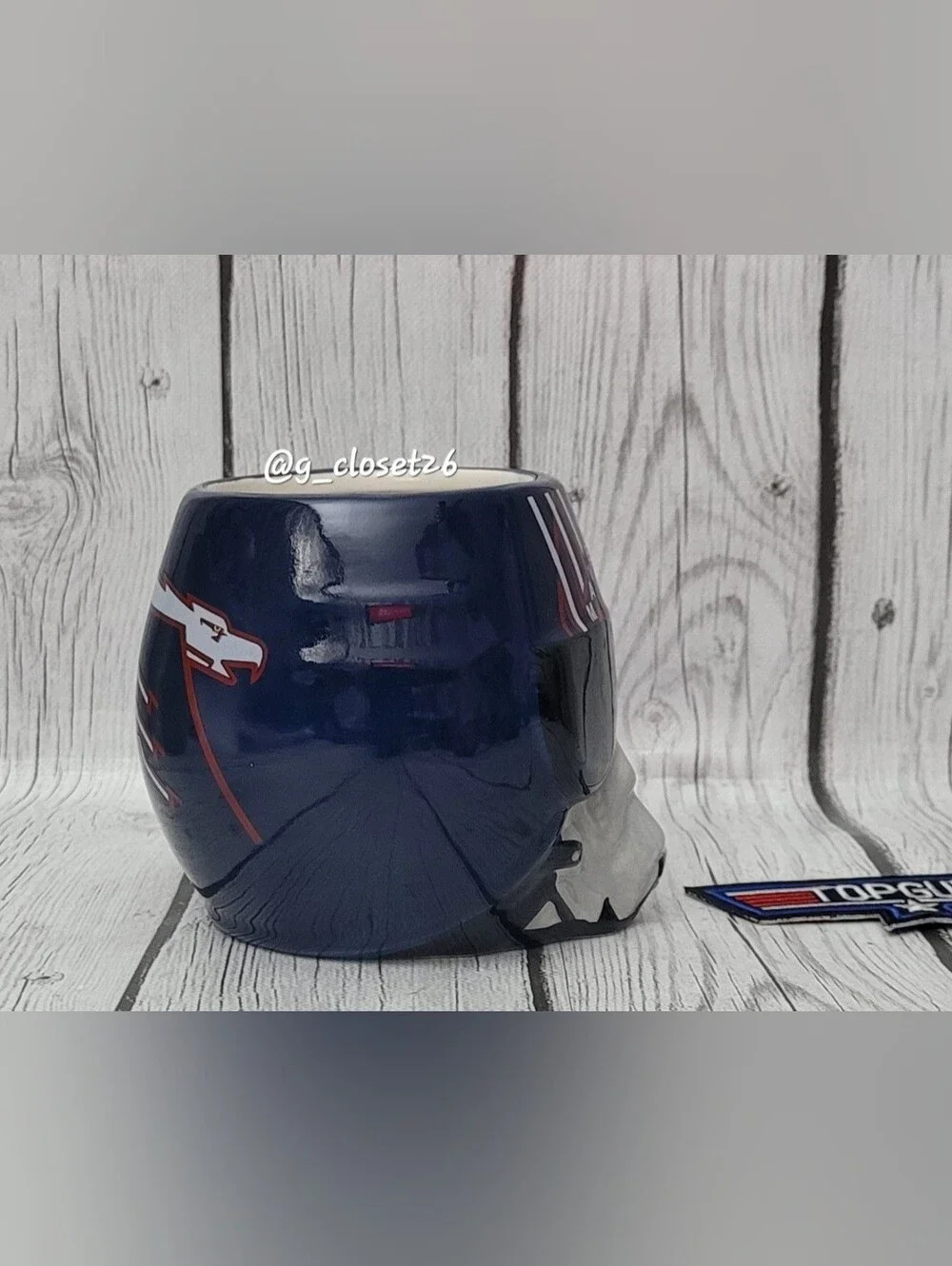 Top Gun Maverick Navy Pilot Helmet Mug with Patch